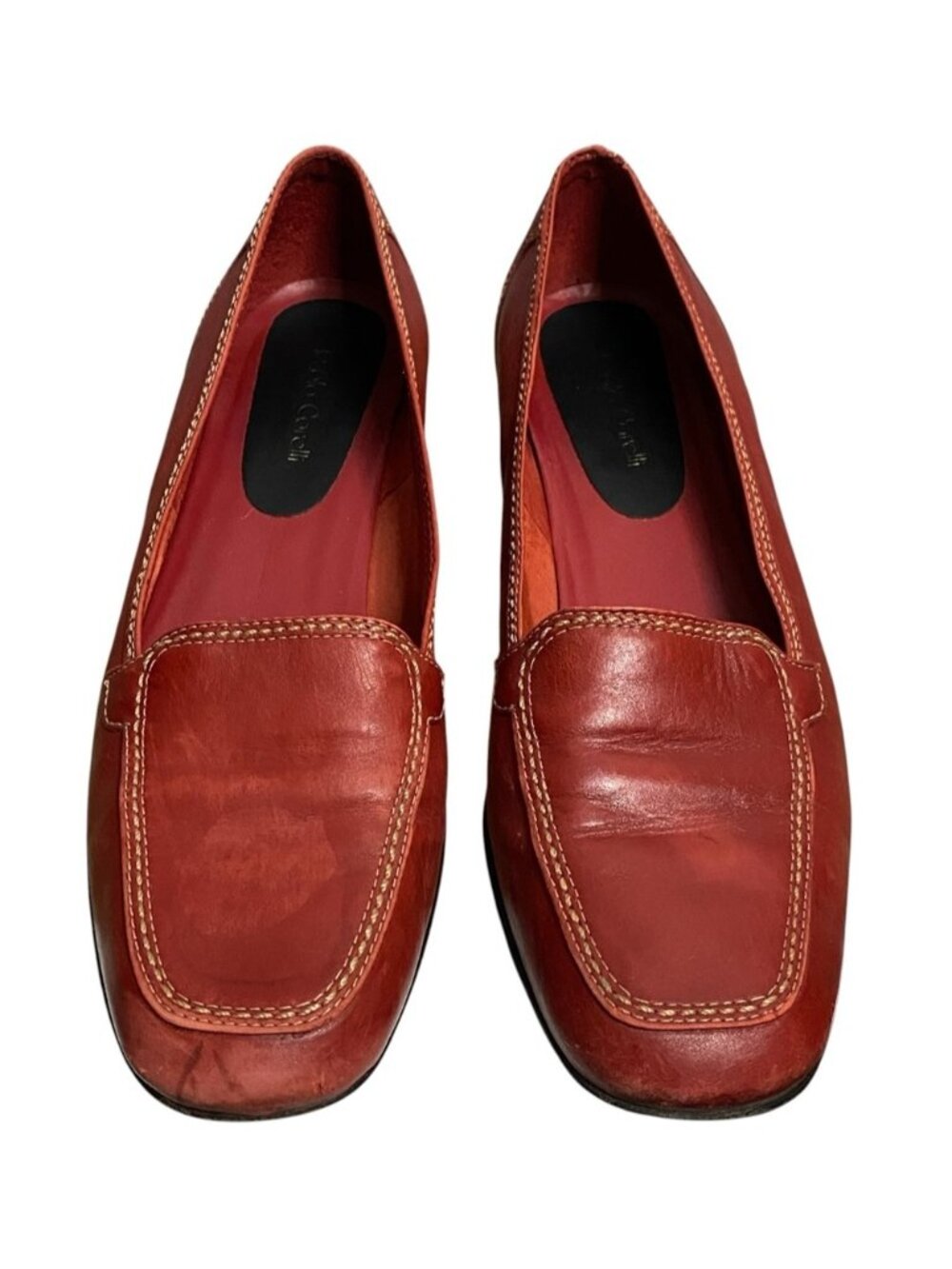 Paolo Corelli Women's Red Business Casual Leather Loafers